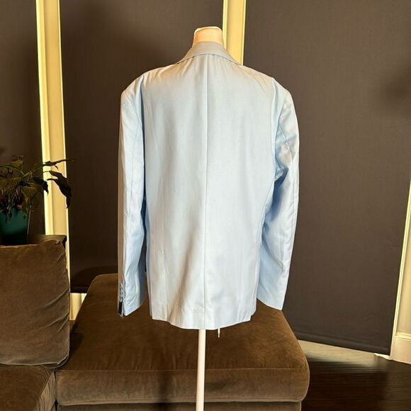 Men’s Pale Blue Slim Fit Dress Suit Jacket & Vest Size 38 NWT - Picture 3 of 11